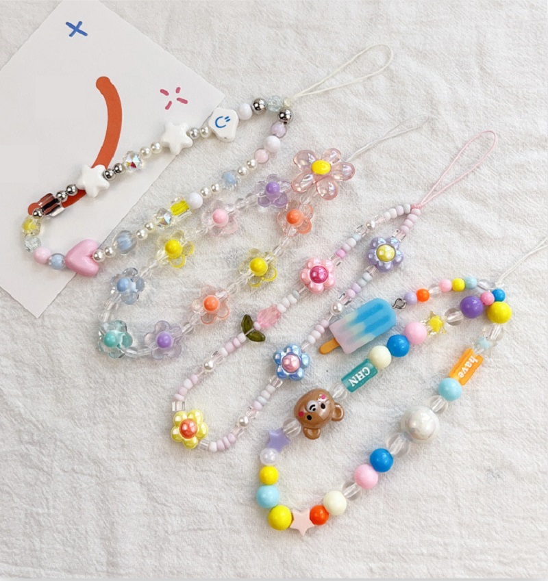Phone Accessories Crochet - Tulpe Blume Perlen Handy-Kette für Frauen