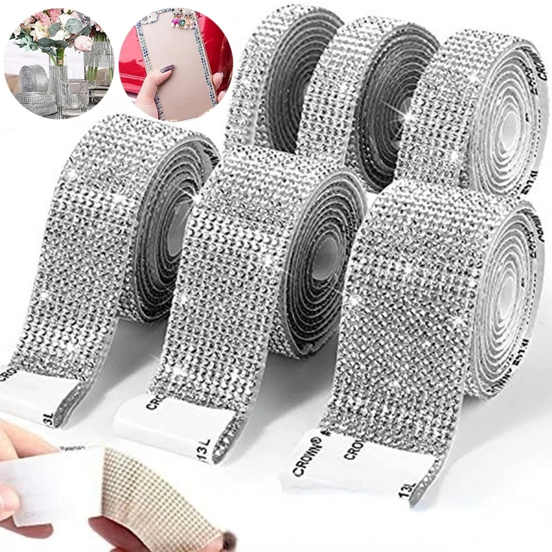 Phone Accessories For Your Car - Selbstklebende Kristall-Strass-Aufkleber, Diamantband, DIY-Aufkleber, Strasssteine, Kunsthandwerk,