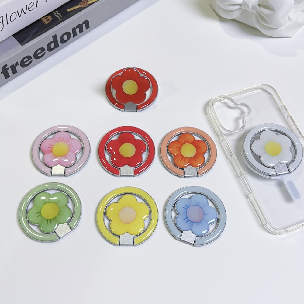 Phone Accessories Ring Holder - Magnetischer, faltbarer Blumen-Handyhalter mit Ständer, Anti-Rutsch-Handygriff,