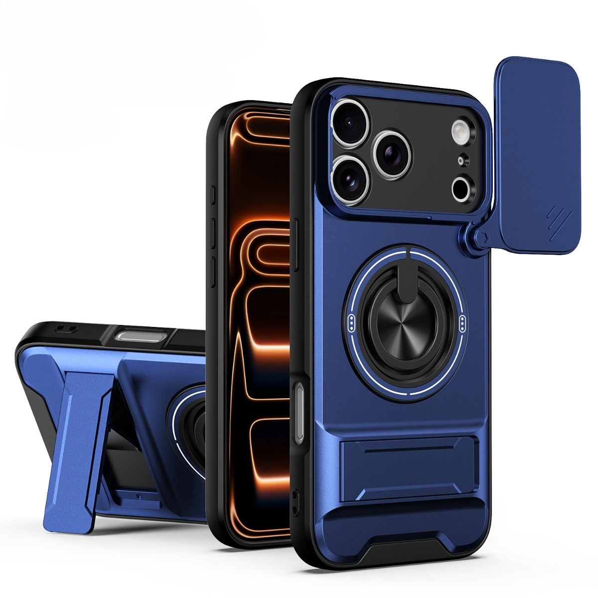 Phone Accessories Ring Holder - Luxuriöse 360° drehbare magnetische Ringhalter-Handyhülle für