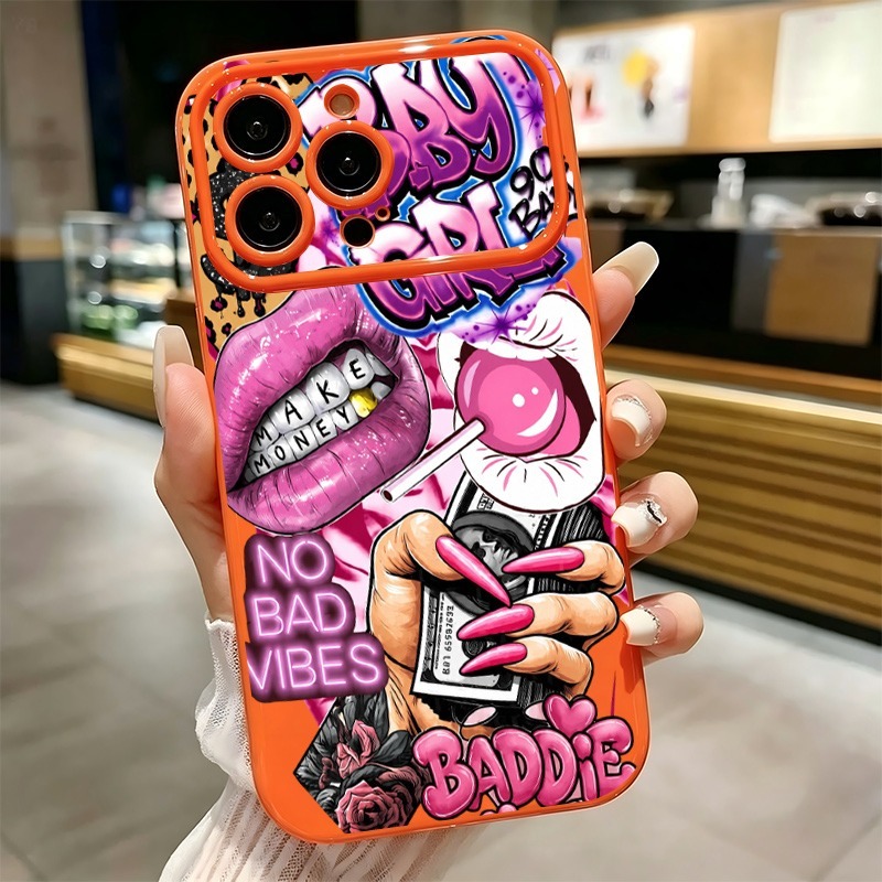 Phone Accessories Kiosk - Hip-Hop Rosa Lippen Baby Girl Graffiti-Print