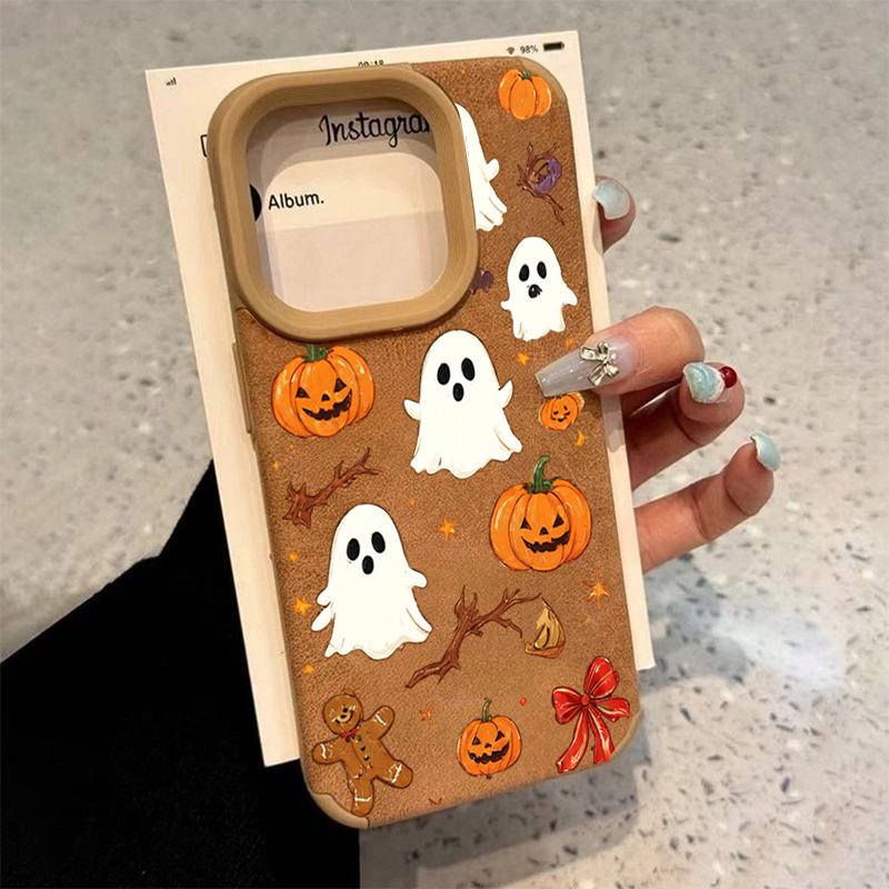 Phone Accessories Kiosk - Halloween Niedliche Kürbis-Geister-Handyhülle für iPhone 17