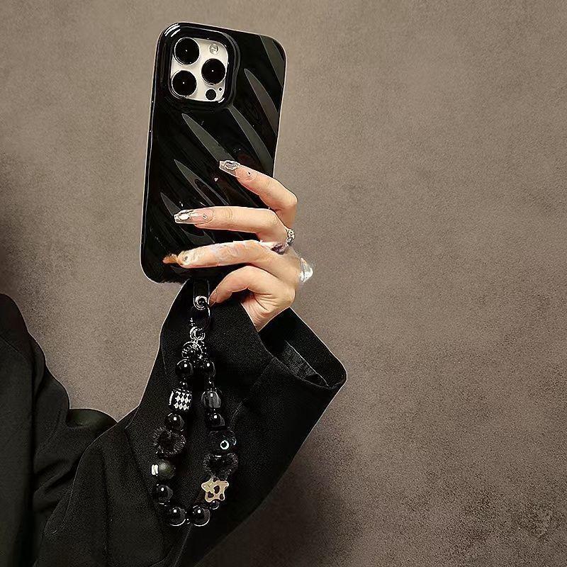 Luxuriöses schwarzes flauschig – Phone Accessories Crochet Bewertung und Preis